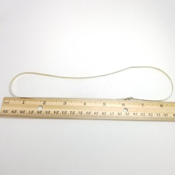 Vintage Sterling Silver Herringbone Flat Chain Necklace, Signed GLO, Estate - Picture 6 of 8